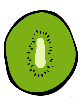 Green Kiwi Stretched Canvas Print