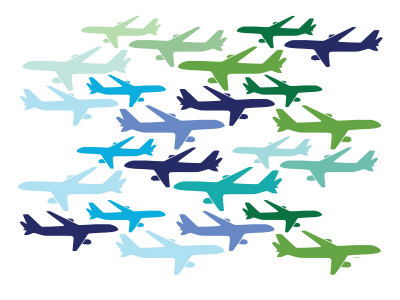 Airplane Pattern Stretched Canvas Print