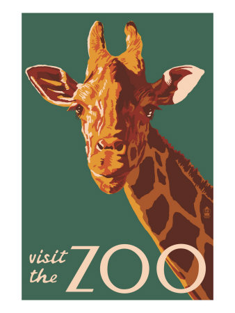 Visit the Zoo, Giraffe Up Close Premium Poster Visit the Zoo, Giraffe Up Close Premium Poster