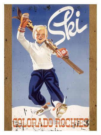 Ski Colorado Rockies Giclee Print Ski Colorado Rockies Giclee Print