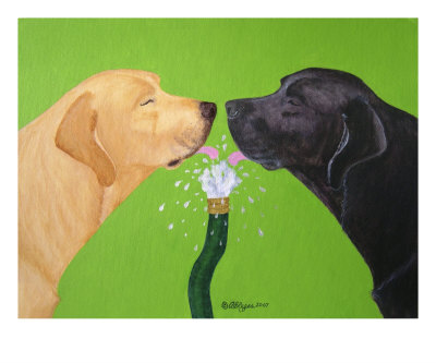 Labs Like To Share - 2 Giclee Print Labs Like To Share - 2 Giclee Print