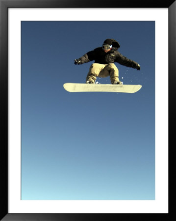 Airborne Snowboarder Framed Print Airborne Snowboarder Framed Print