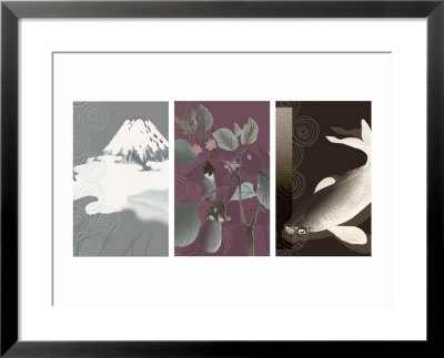 Symbols of Japan Triptych Framed Print Symbols of Japan Triptych Framed Print
