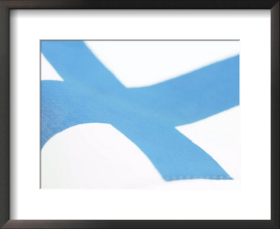 Close-up of a Finnish Flag Framed Print Close-up of a Finnish Flag Framed Print