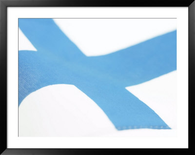 Close-up of a Finnish Flag Framed Print Close-up of a Finnish Flag Framed Print