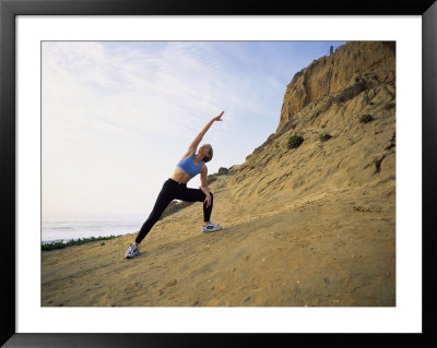 Woman Stretching Framed Print Woman Stretching Framed Print
