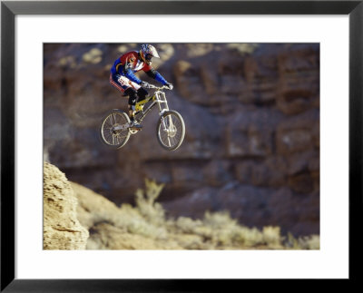 Airborne Bicyclist Framed Print Airborne Bicyclist Framed Print