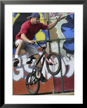 Airborne Bicyclist Framed Print Airborne Bicyclist Framed Print