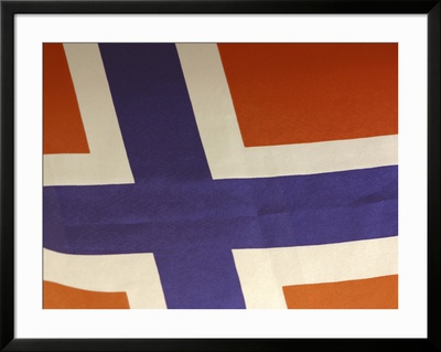 Close-up of Norwegian Flag Framed Print Close-up of Norwegian Flag Framed Print