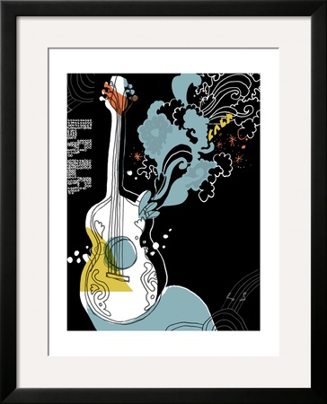 Psychedelic Guitar Framed Print Psychedelic Guitar Framed Print