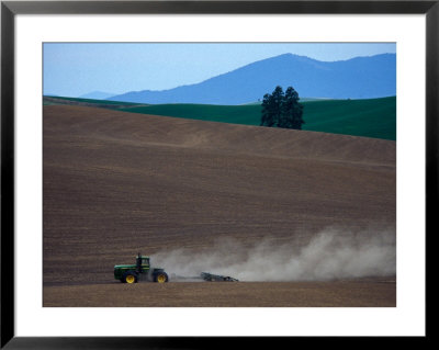 Tractor In Field Framed Print Tractor In Field Framed Print