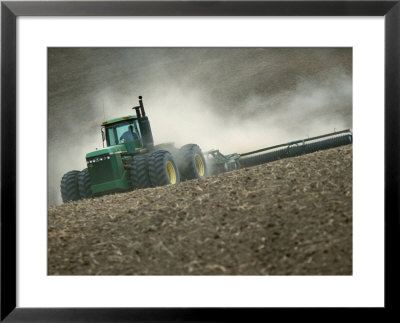 Tractor In Field Framed Print Tractor In Field Framed Print