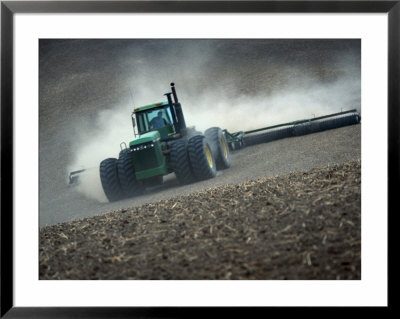 Tractor in Dusty Field Framed Print Tractor in Dusty Field Framed Print