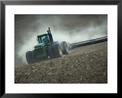 Tractor in Dusty Field Framed Print Tractor in Dusty Field Framed Print