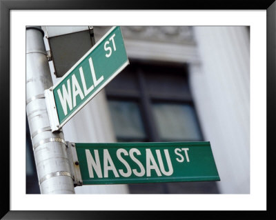 Wall St. And Nassau St. Signs Framed Print Wall St. And Nassau St. Signs Framed Print