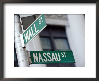 Wall St. And Nassau St. Signs Framed Print Wall St. And Nassau St. Signs Framed Print