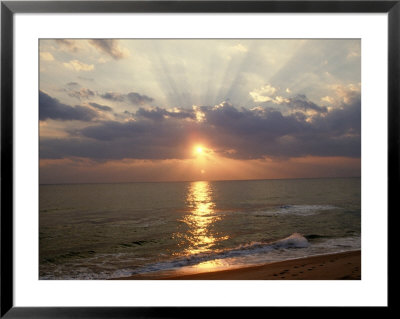 Sunset over beach Framed Print Sunset over beach Framed Print