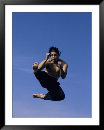 Airborne Martial Artist Framed Print Airborne Martial Artist Framed Print