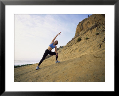 Woman Stretching Framed Print Woman Stretching Framed Print