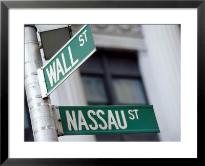 Wall St. And Nassau St. Signs Framed Print Wall St. And Nassau St. Signs Framed Print