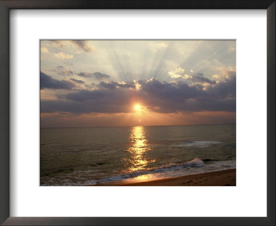 Sunset over beach Framed Print Sunset over beach Framed Print