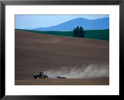 Tractor In Field Framed Print Tractor In Field Framed Print