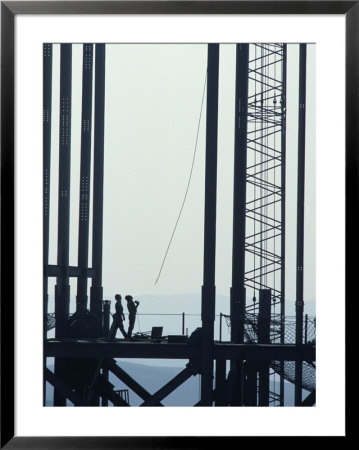 Workers on an Oil Rig Framed Print Workers on an Oil Rig Framed Print