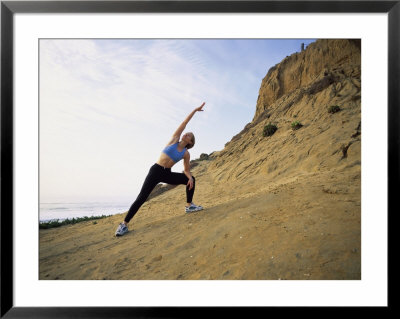 Woman Stretching Framed Print Woman Stretching Framed Print