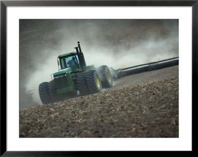 Tractor in Dusty Field Framed Print Tractor in Dusty Field Framed Print