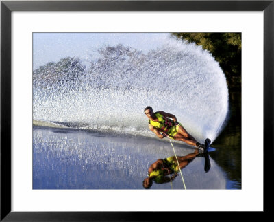 A Man Watersking Framed Print A Man Watersking Framed Print