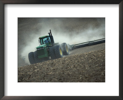 Tractor in Dusty Field Framed Print Tractor in Dusty Field Framed Print