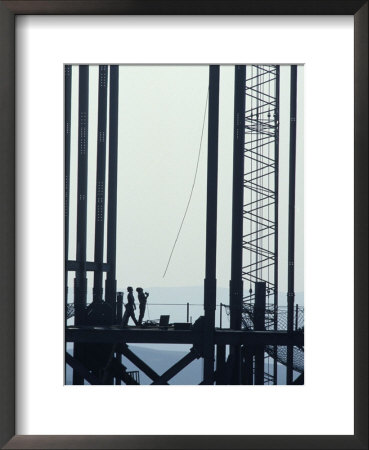 Workers on an Oil Rig Framed Print Workers on an Oil Rig Framed Print