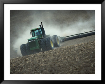 Tractor in Dusty Field Framed Print Tractor in Dusty Field Framed Print