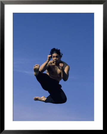 Airborne Martial Artist Framed Print Airborne Martial Artist Framed Print