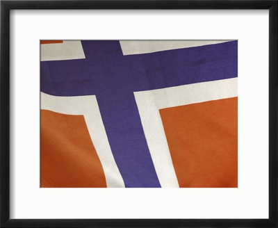 Close-up of Norwegian Flag Framed Print Close-up of Norwegian Flag Framed Print