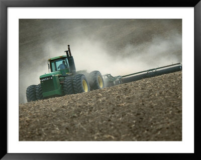 Tractor In Field Framed Print Tractor In Field Framed Print