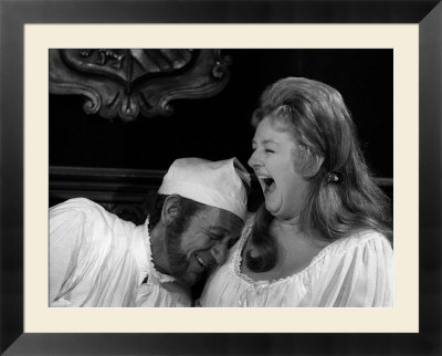 Joan Sims with Sid James in a Scene from the Carry on Film Carry on Henry