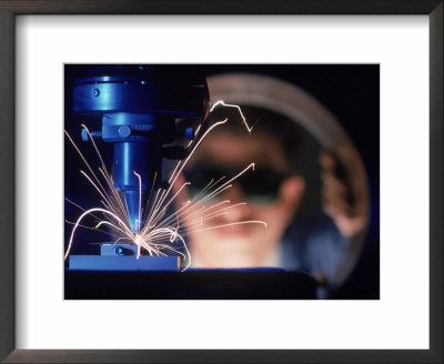 Laser welding Framed Print Laser welding Framed Print