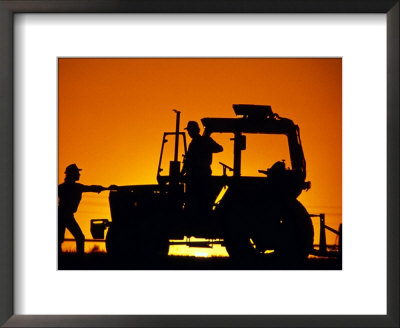 Men With Tractor Framed Print Men With Tractor Framed Print
