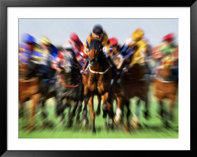 Horse race in motion Framed Print Horse race in motion Framed Print