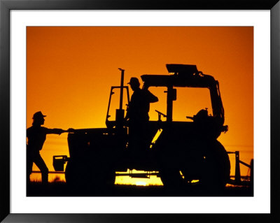 Men With Tractor Framed Print Men With Tractor Framed Print