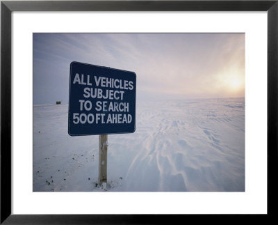 Sign in the snow Framed Print Sign in the snow Framed Print