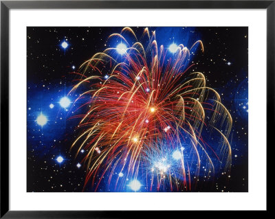 Fireworks And Stars Framed Print Fireworks And Stars Framed Print
