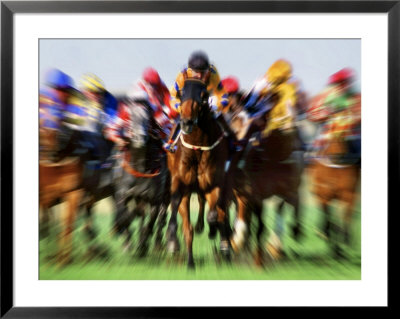 Horse race in motion Framed Print Horse race in motion Framed Print