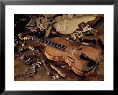 Violin and tools Framed Print Violin and tools Framed Print