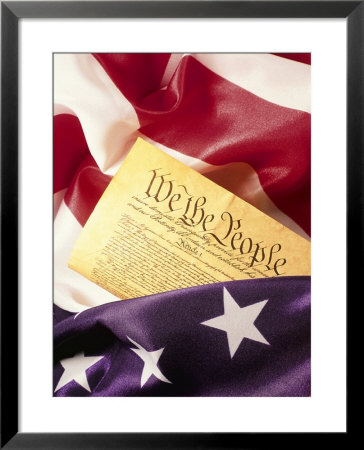 US Flag, Constitution Framed Print US Flag, Constitution Framed Print