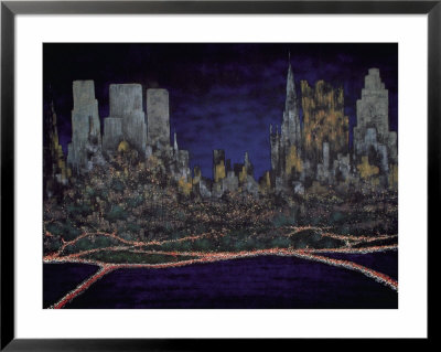 Cityscape At Night Framed Print Cityscape At Night Framed Print