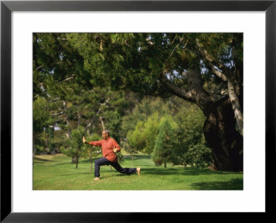 Man Doing Karate Framed Print Man Doing Karate Framed Print