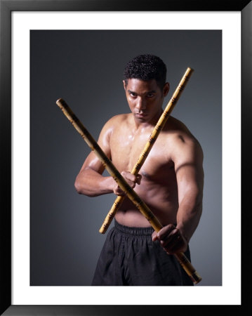 Man Practicing Martial Arts Framed Print Man Practicing Martial Arts Framed Print