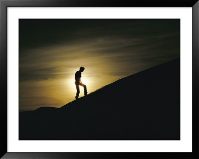 Silhouette of a man walking up people walking silhouette. Silhouette of a man walking up